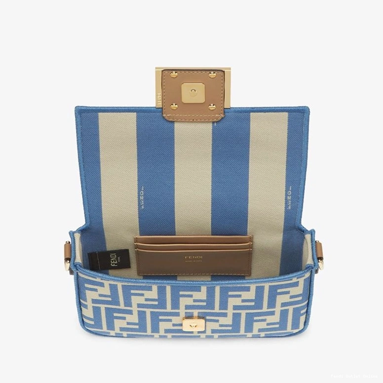 Cheap Fabric Fendi Mini In Baguette Blue Bag Motif FF 0727
